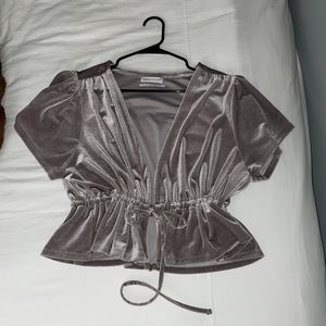 Urban Outfitters grey suede crop top